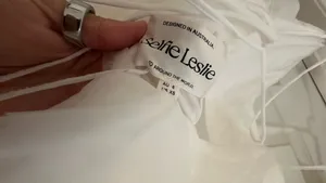 Selfie Leslie Dress White One-Shoulder thumbnail 4