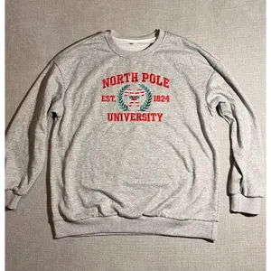 North Pole University‎ Sweatshirt Women's Size M Grey Pullover Long Sleeve thumbnail 1