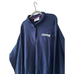 Champion Navy Blue Pullover Button Down Shirt L thumbnail 4