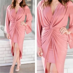 NWT Misa Los Angeles Pink Twist Front‎ Maxi Dress Small Wedding Guest thumbnail 10