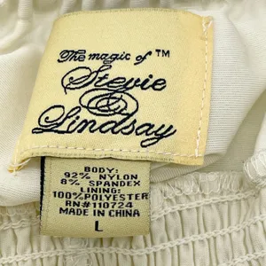 Stevie Lindsay Womens‎ Dress Large Cream Sheer Mesh Tiered Bridalcore Coquette thumbnail 6