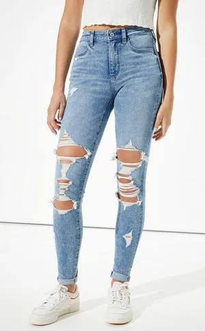 American Eagle Ripped Super High Waisted Jegging thumbnail 1