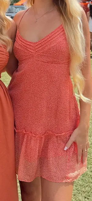 Abercrombie and Fitch orange dress thumbnail 1