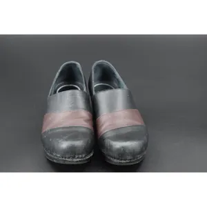 Dansko Leather Clogs Women 40 Black Brown Good Two Tone Slip On Block Heel thumbnail 2