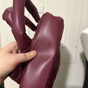 Quilted Burgundy Tote Bag Purple thumbnail 6