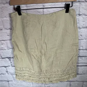 Tommy Bahama Linen Skirt tan linen , ruffled‎ women’s size 0 thumbnail 1