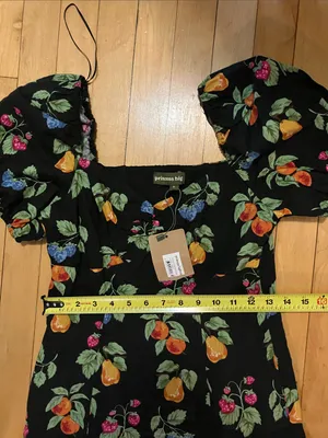 Princess Highway Black French Fruit Midi Dress Size Small NWT thumbnail 8