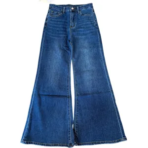 Commense Bell Bottom Boho Hippie Bootcut Cotton Denim Stretch Blue XS thumbnail 2