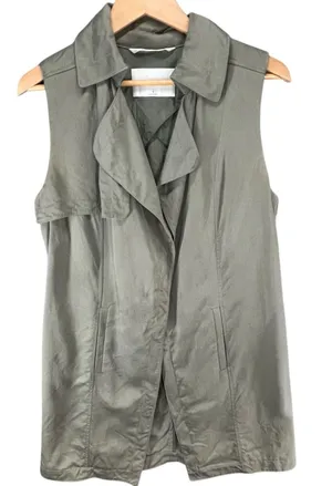 Babaton Aritzia Vest Womens S Sleeveless Trench Duster Long Open‎ Front Layering thumbnail 1