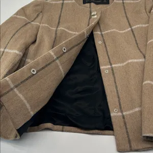 Zara Beige Wool  Jacket with Silver Hardware bust 34 length 20 thumbnail 15