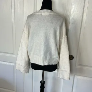 DOUBLE ZERO WHITE KNIT WIDE SLEEVE SWEATER thumbnail 5