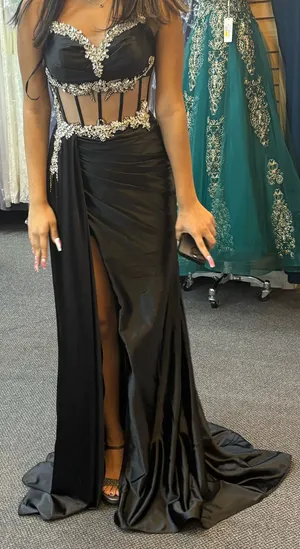 Chocolate USA Black dress with corset size 6 thumbnail 2