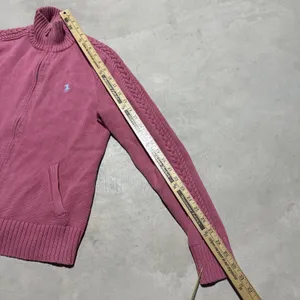 Ralph Lauren Sport Women's Chunky Cable Knit Full Zip Sweater Jacket Size Medium thumbnail 5