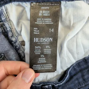 Hudson Los Angeles Womens Size 14 Dark‎ Wash Wide Leg High Rise Stretch Jeans thumbnail 4