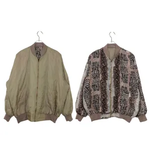 1980s Vintage Brown Snakeskin Reversible Bomber Jacket Large thumbnail 10