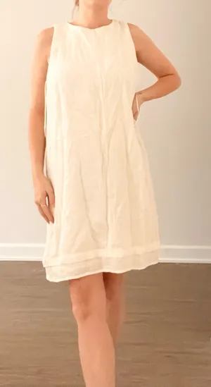 Zara Elegant Cream Sleeveless Dress thumbnail 1