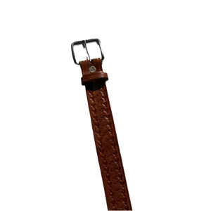 Vintage Hand‎ tooled Braided Leather Belt Embossed Eagle Design Brown Large thumbnail 3