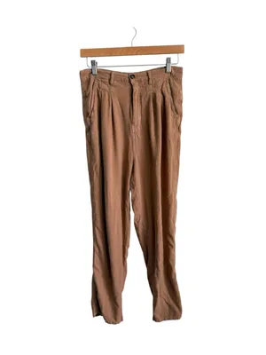 Free People Faded Love Linen Blend Trousers Camel Brown Women's 28 thumbnail 5