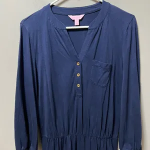 Lilly Pulitzer Beckett Navy‎ Jersey Cotton T-shirt Dress Size Small thumbnail 2