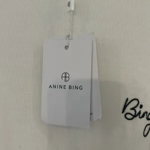 NWT NEW Anine Bing White Cursive T Shirt Ivory XS Oversized thumbnail 4