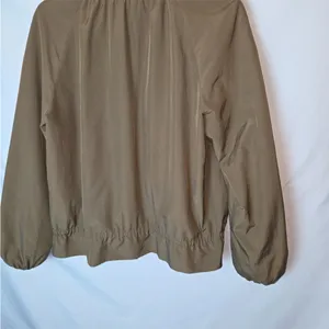 Zara NWT green drawstring waist zipper front jacket thumbnail 4