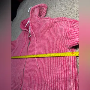Aerie Pink Woven Full Zip Hooded Mineral Wash Small Boho Bohemian Hippie thumbnail 7