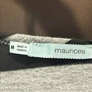 Maurices Black and Gray Striped Short Sleeve Top thumbnail 5