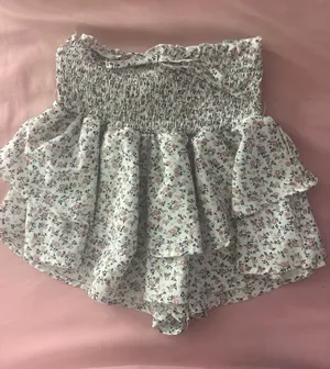 floral ruffle skirt White thumbnail 1