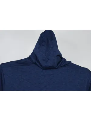 Nike Dri-Fit L Hoodie Women's Navy Blue Heathered Big Swoosh Logo Pullover thumbnail 5