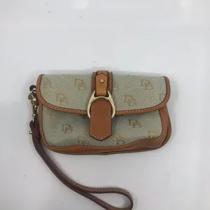 Dooney & Bourke Olive Green Brown Leather Wristlet thumbnail 2