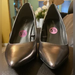 Marc Fisher Pewter and Silver Glitter Heels thumbnail 3