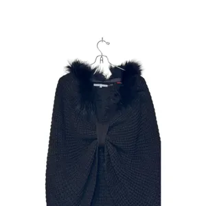 Tempo Paris Women's Sweater Top Faux‎ Fox Fur Pullover Knotted Front Cape Medium thumbnail 2