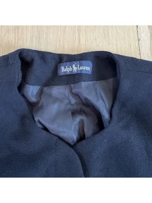 Ralph Lauren Blazer Suit Coat Jacket Navy Blue 100% Wool Vintage Size Medium thumbnail 2