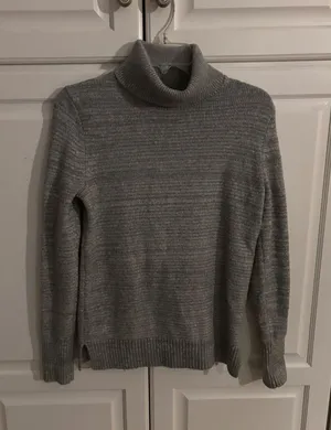 J.Crew Mercantile Womens Grey Heathered Turtleneck Cotton Wool Blend Sweater S thumbnail 1