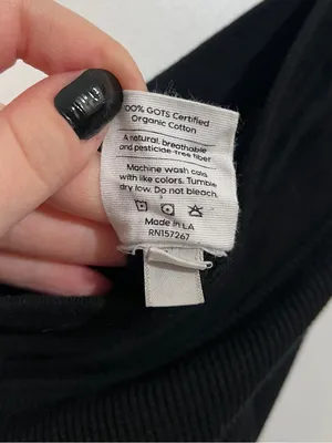 Mate the Label Organic Cotton Waffle Wide Leg Pants in Jet Black Size Large thumbnail 6