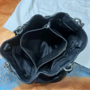 Coach Penelope Carryall Black Pebbled Leather Shoulder Bag silver Turnlock thumbnail 16