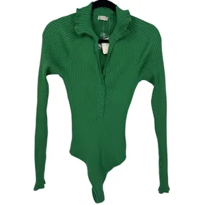 NWT Free People Intimately Ready For It Bodysuit Ribbed Knit Green Size Medium thumbnail 5