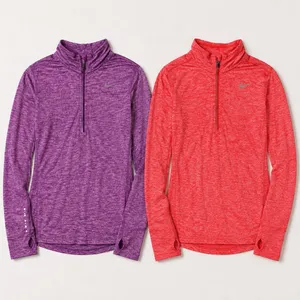 Nike Womens Dri-FIT Element Half Zip Running Top 2 Pack Purple/ Orangered S thumbnail 2