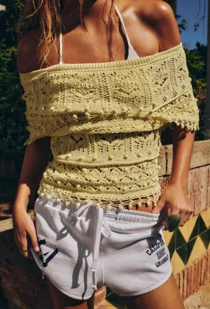 Zara Crochet Off Shoulder Top thumbnail 1