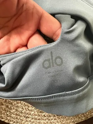 Alo Yoga Peak Bra Anthracite Gray Cutout Asymmetric Sports Bra XS thumbnail 4