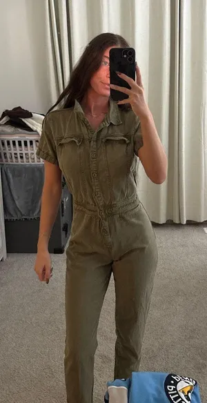 Denim Jumpsuit Green Size XS thumbnail 1