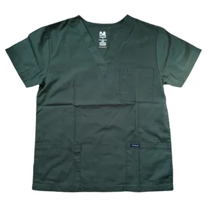 DAGACCI Green V Neck Scrubs Top, XS thumbnail 1