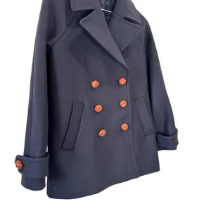 & Other Stories Manteco Wool Double Breasted Peacoat Navy Size 6 thumbnail 4