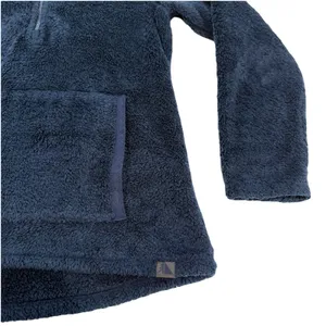 LL Bean Blue 1/4 Zip Sherpa Fleece Pullover Pockets Fuzzy Size‎ MEDIUM thumbnail 4