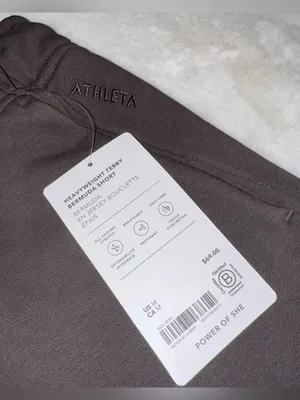 NEW athleta brown heavyweight terry bermuda short thumbnail 2
