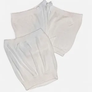 Source Unknown 2-Piece White Knit Beach Set with Tube Top and Shorts; Size SMALL thumbnail 2