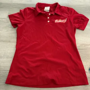Budweiser Red Womans Polo Shirt thumbnail 1