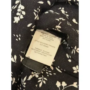 Joie Floral Blouse Women XS Black White Viscose Long Sleeve Keyhole Relaxed Top thumbnail 9