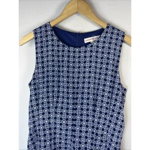 Altar'd State Medium Dress Fit & Flare Sleeveless Pleated Blue vintage lined thumbnail 4