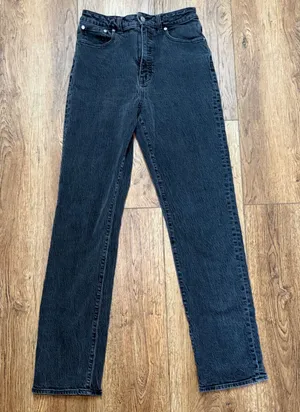 Madewell Curvy 90s Straight Leg Jeans Washed Black Size 29 Tall High Rise grunge thumbnail 1